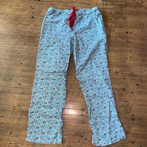 Vineyard Vines M Christmas baby blue flannel drawstring pajama bottoms